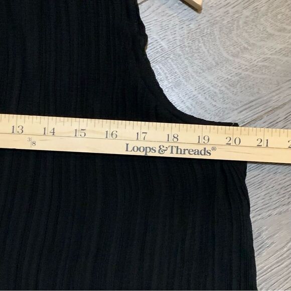 Madewell Tank Top Women’s Small Black Sheer Lined Crinkle Button Hole Tie Swing. - Picture 14 of 16